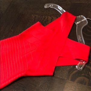 Red Herve Leger Bandage Dress
